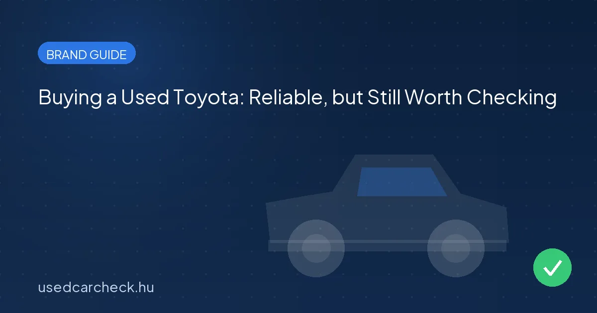 Buying a Used Toyota: Reliable, but Still Worth Checking