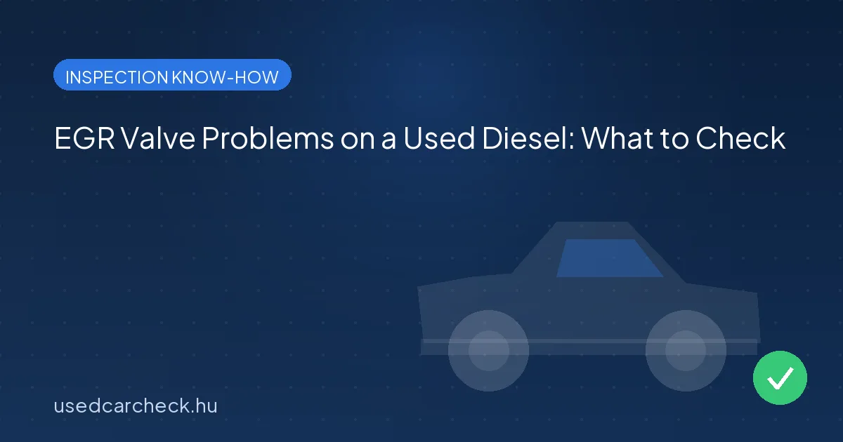 EGR Valve Problems on a Used Diesel: What to Check
