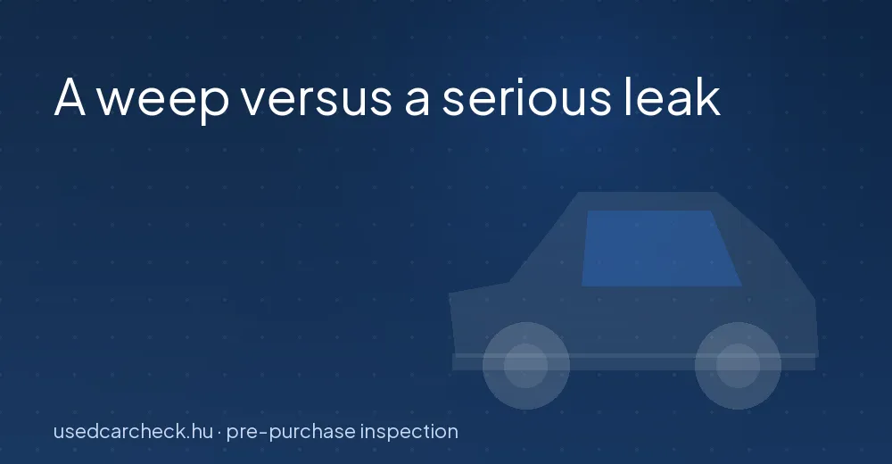 A weep versus a serious leak