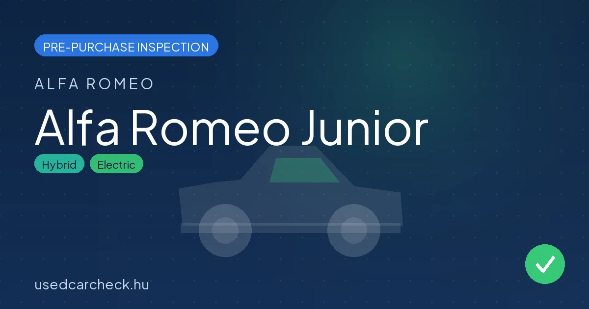 Alfa Romeo Junior pre-purchase inspection