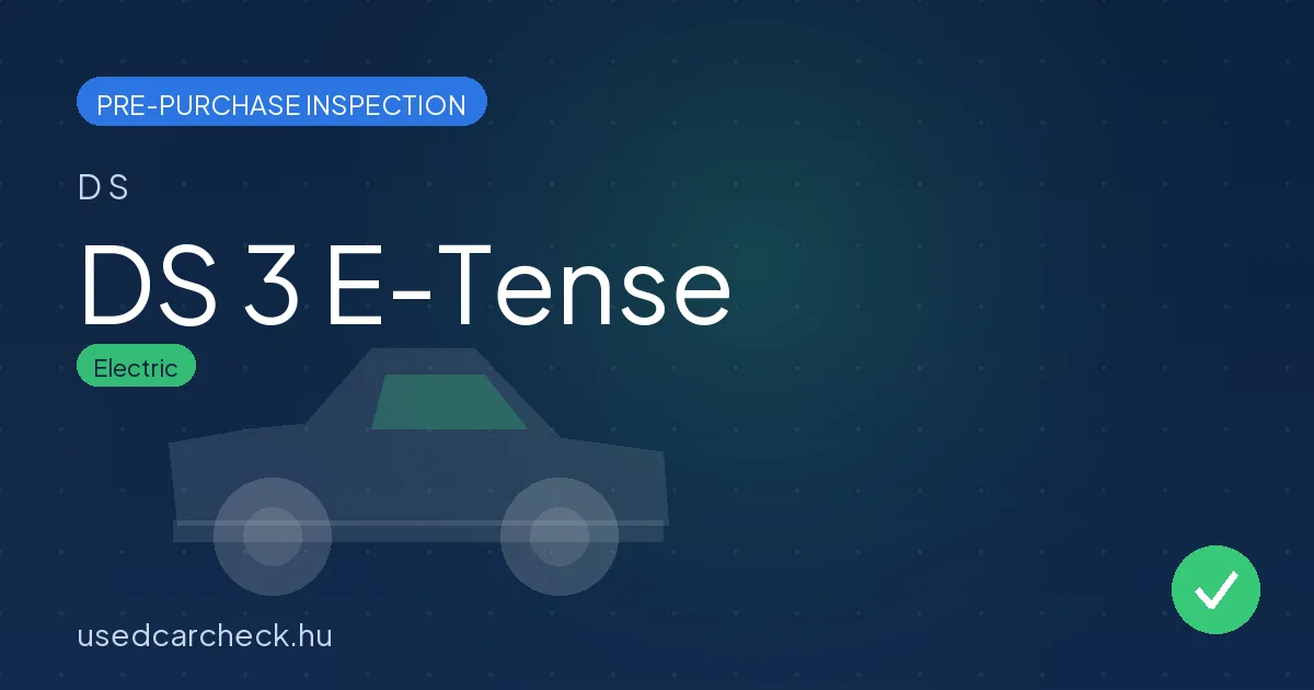 DS 3 E-Tense — pre-purchase car inspection in Budapest