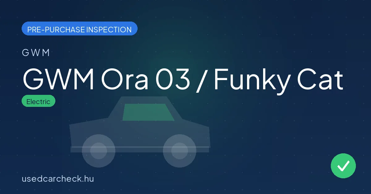 GWM Ora 03 / Funky Cat — pre-purchase car inspection in Budapest