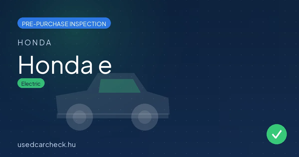 Honda e — pre-purchase car inspection in Budapest