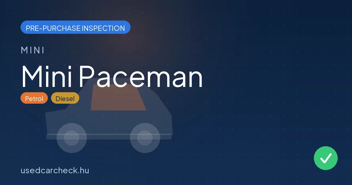 Mini Paceman — pre-purchase car inspection in Budapest