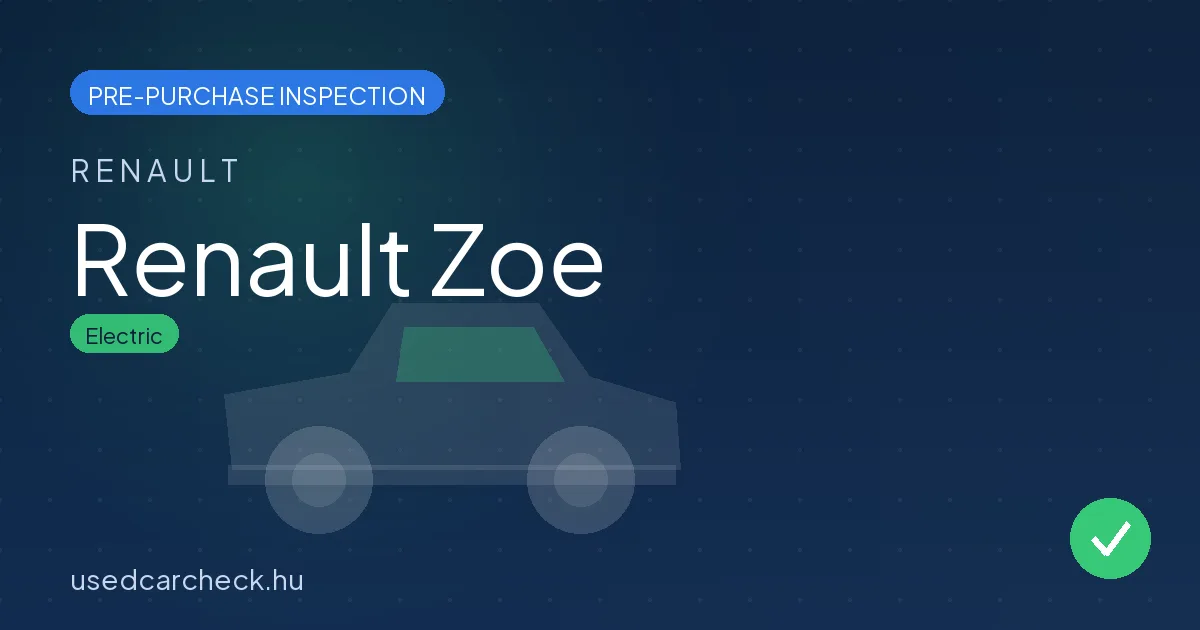 Renault Zoe pre-purchase inspection