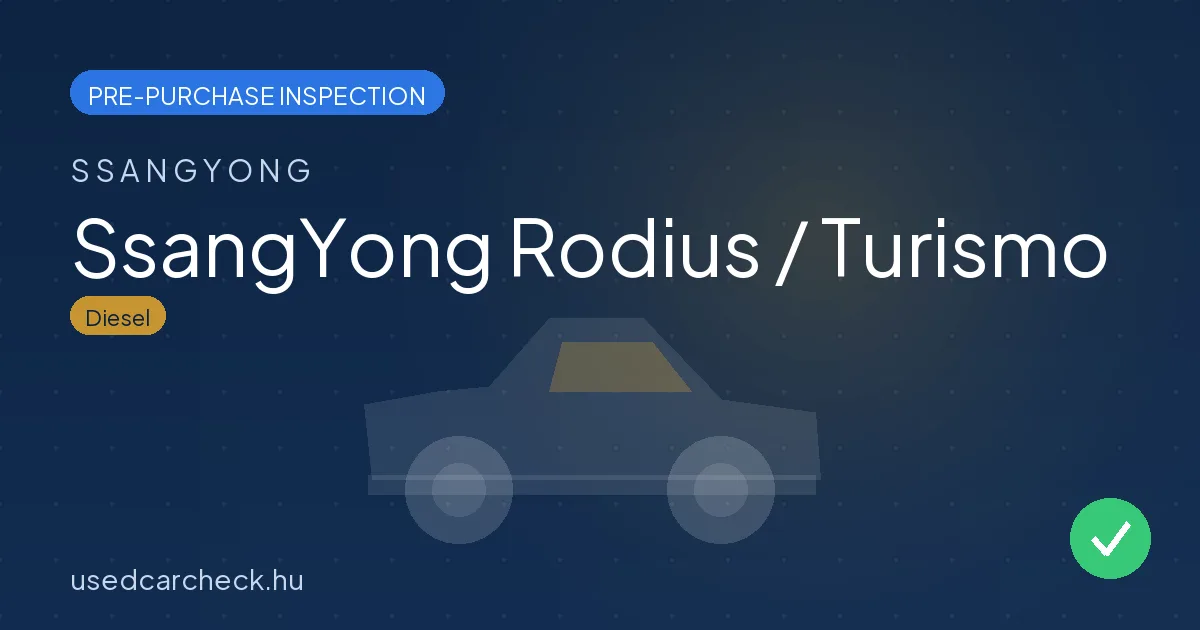 SsangYong Rodius / Turismo pre-purchase inspection