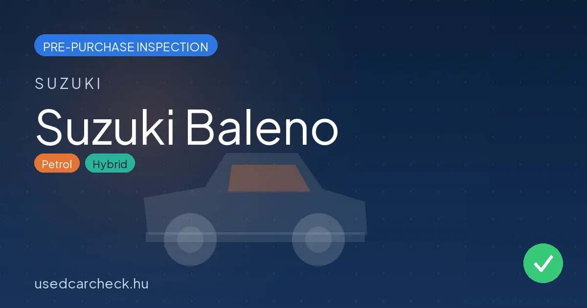Suzuki Baleno pre-purchase inspection